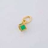 Dije Cubo Esmeralda 10 Pts 0.3 g / 1 cm Oro Amarillo 18K