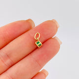 Dije Cubo Mini Esmeralda 11pts 0.35gr / 1.2cm / Oro Amarillo 18K ©