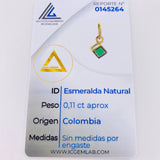 Dije Cubo Esmeralda 10 Pts 0.3 g / 1 cm Oro Amarillo 18K