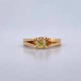 Anillo Dos Lineas 5.05gr / T5 3/4 / Diamante Amarillo 50pts Oro Amarillo (Joya) &