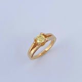 Anillo Dos Lineas 5.05gr / T5 3/4 / Diamante Amarillo 50pts Oro Amarillo (Joya) &