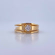 Anillo Tres Lineas 5.45gr / T6 / Diamante 28pts Oro Amarillo (Joya) &