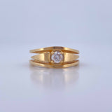 Anillo Tres Lineas 5.45gr / T6 / Diamante 28pts Oro Amarillo (Joya) &