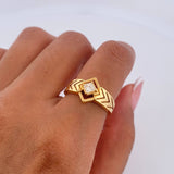 Anillo Solitario Rombo 5.5gr / T4 3/4 / Diamante 19pts Oro Amarillo (Joya) &
