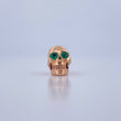 Herraje Calavera 4.5gr / 1.3cm / Esmeralda 1.6 Qts Oro Rosa 18K (Joya) &