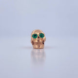 Herraje Calavera 4.5gr / 1.3cm / Esmeralda 1.6 Qts Oro Rosa 18K (Joya) &