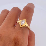 Anillo Solitario Ovalado 5gr / T6 / Diamante 60pts Oro Amarillo (Joya) &