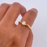 Anillo Solitario 2.55gr / T4 3/4 / Diamante 35pts Oro Amarillo (Joya) &