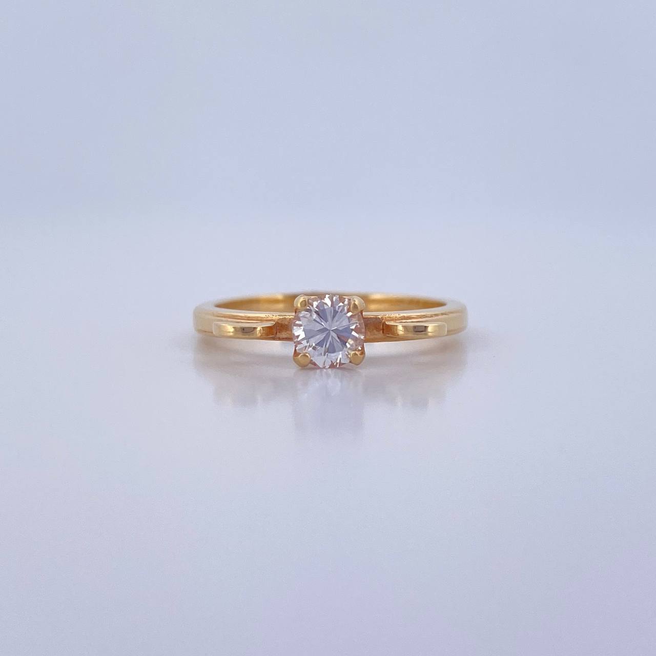 Anillo Solitario 2.55gr / T4 3/4 / Diamante 35pts Oro Amarillo (Joya) &