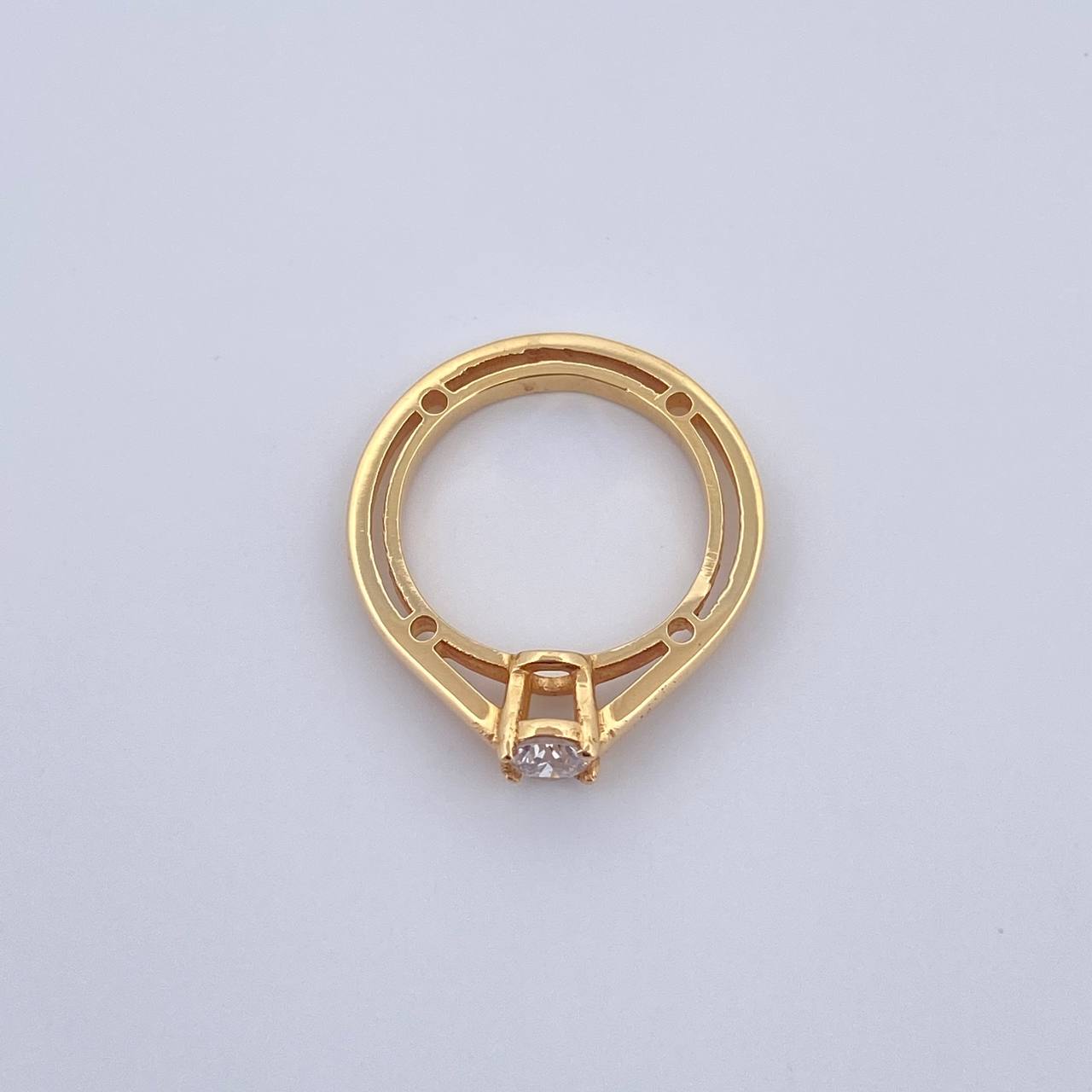 Anillo Beta 3.76gr / T4 3/4 / Diamante 28pts Oro Amarillo (Joya) &