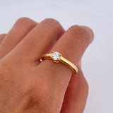 Anillo Beta 3.76gr / T4 3/4 / Diamante 28pts Oro Amarillo (Joya) &