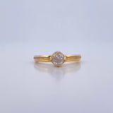Anillo Solitario Halo 3.5gr / T5 1/4 / Diamante 35pts Oro Amarillo (Joya) &
