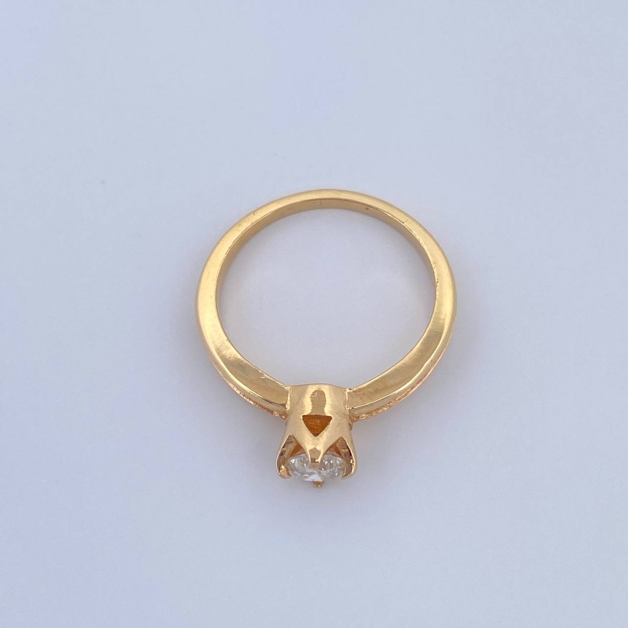 Anillo Solitario Halo 3.5gr / T5 1/4 / Diamante 35pts Oro Amarillo (Joya) &