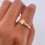 Anillo Solitario Halo 3.5gr / T5 1/4 / Diamante 35pts Oro Amarillo (Joya) &