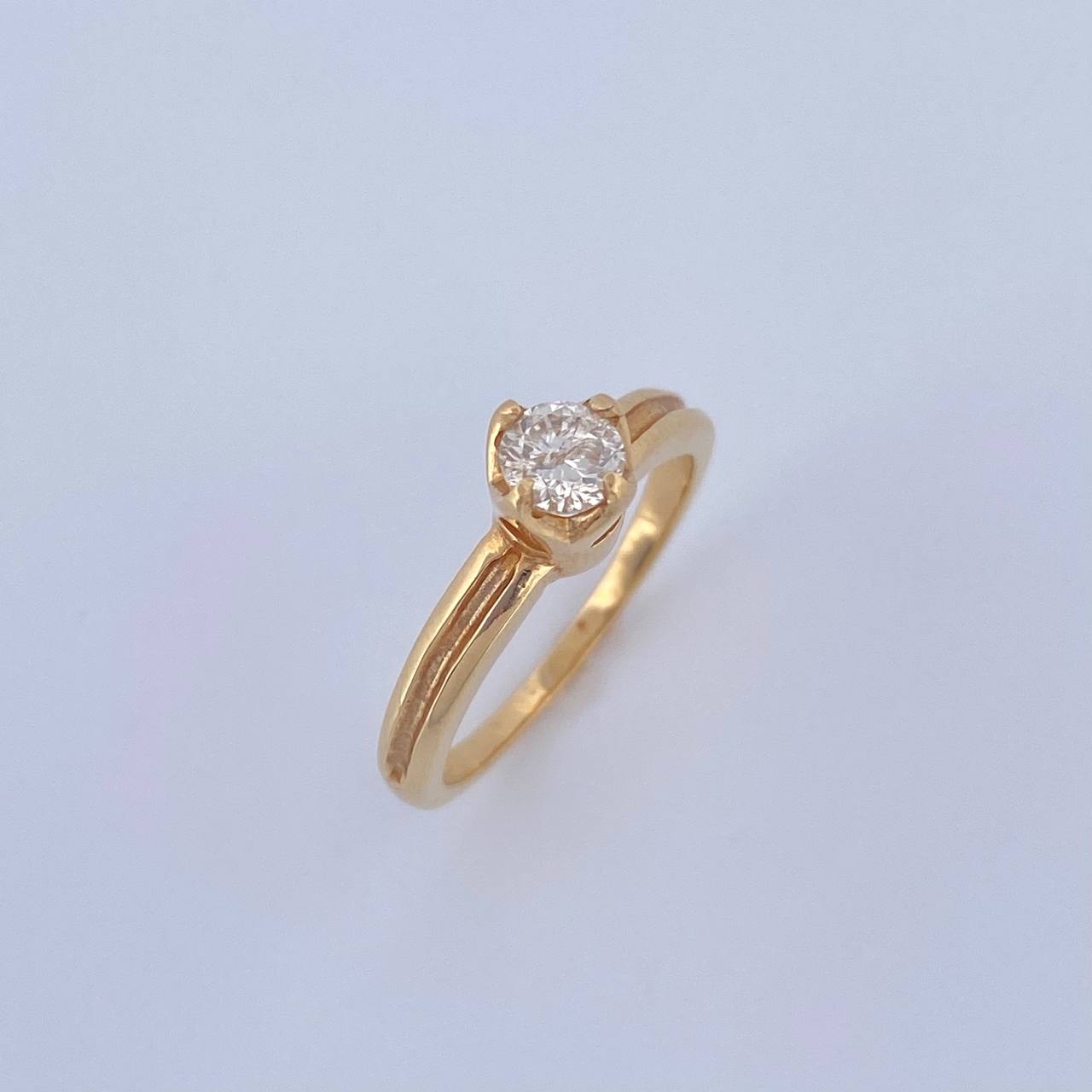 Anillo Solitario Halo 3.5gr / T5 1/4 / Diamante 35pts Oro Amarillo (Joya) &