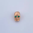 Herraje Calavera 2.7gr / 1cm / Esmeralda 6pts Oro Rosa 18K (Joya) &