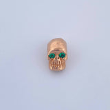 Herraje Calavera 2.7gr / 1cm / Esmeralda 6pts Oro Rosa 18K (Joya) &