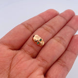 Herraje Calavera 2.7gr / 1cm / Esmeralda 6pts Oro Rosa 18K (Joya) &