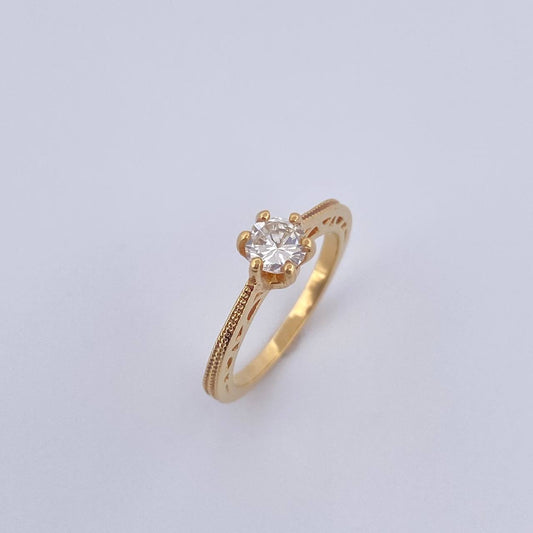 Anillo Solitario 2.85gr / T5 / Diamante 40pts Oro Amarillo (Joya) &