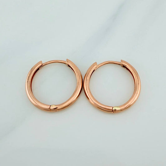 Candongas Aro Liso 2.95gr / 1.7cm / Oro Rosa 18K %
