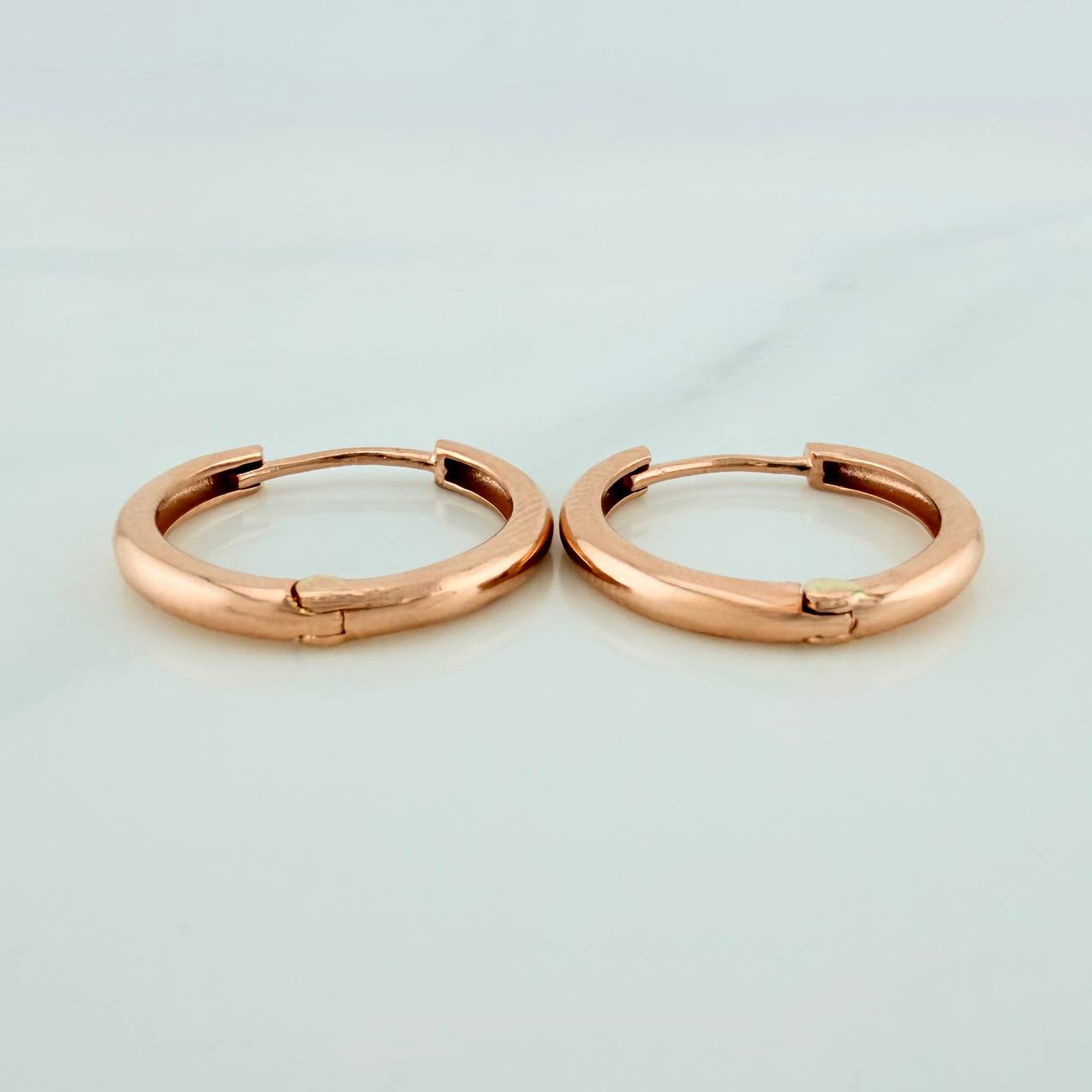 Candongas Aro Liso 2.95gr / 1.7cm / Oro Rosa 18K %