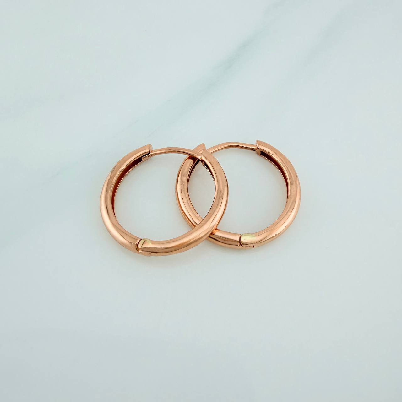 Candongas Aro Liso 2.95gr / 1.7cm / Oro Rosa 18K %