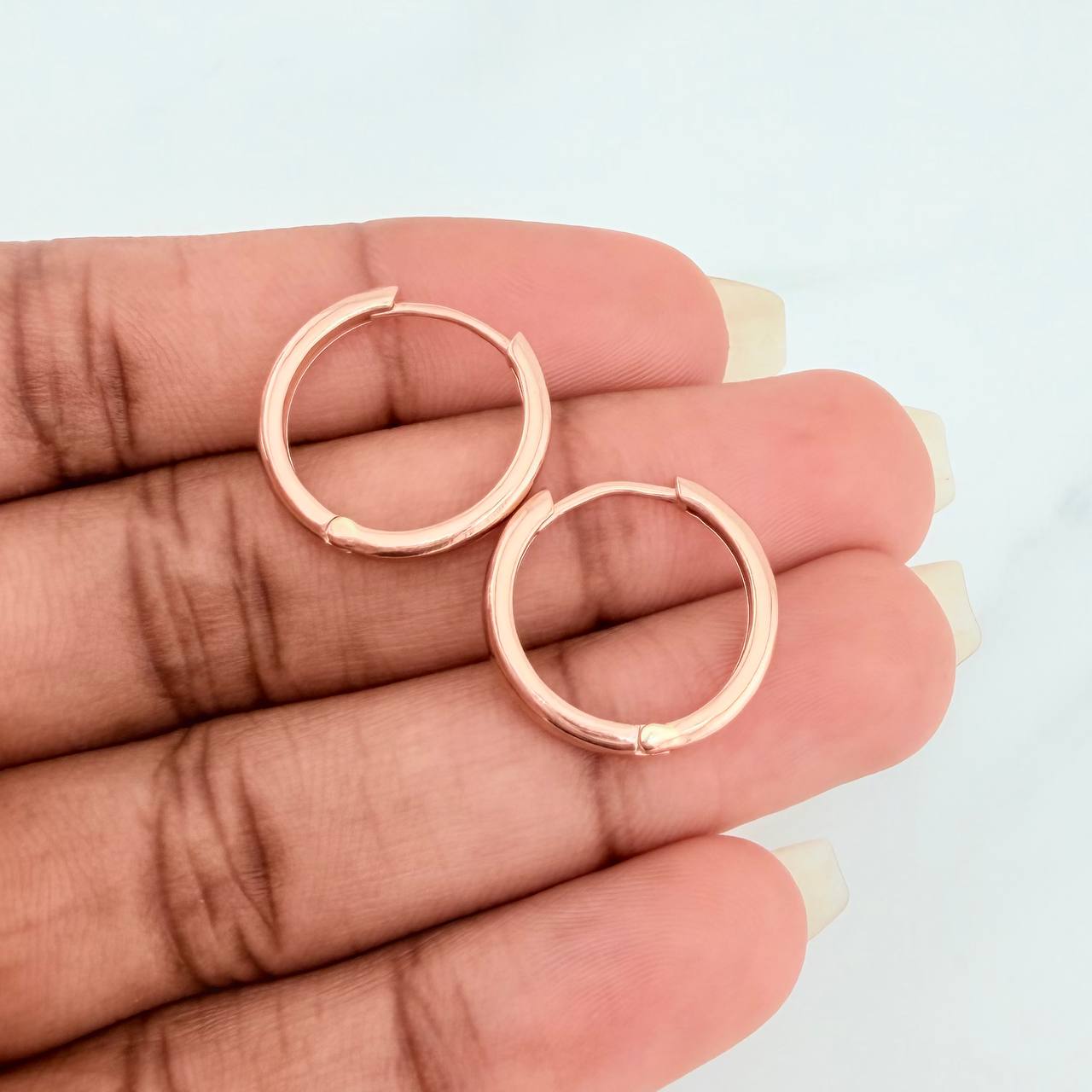 Candongas Aro Liso 2.95gr / 1.7cm / Oro Rosa 18K %