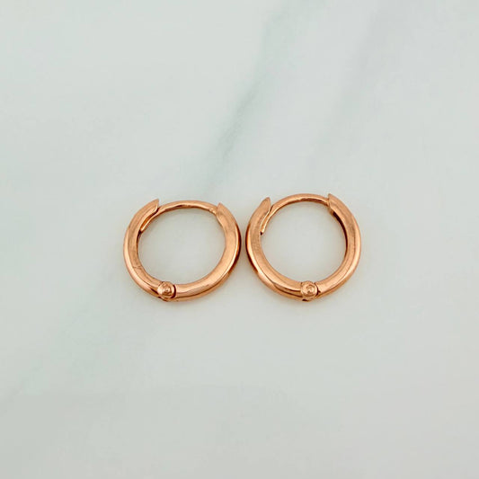 Candongas Aro Liso 1.4gr / 1cm / Oro Rosa 18K %