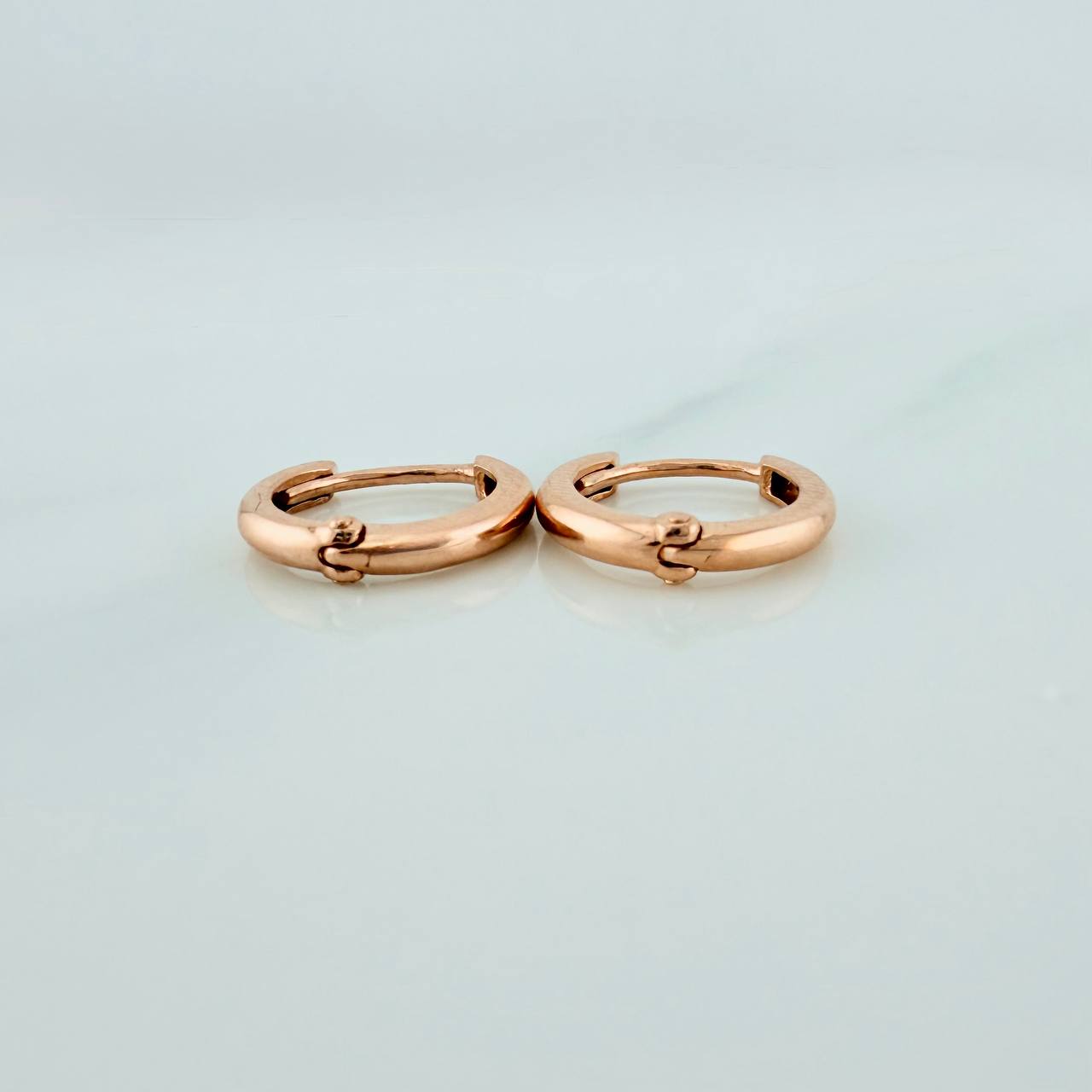 Candongas Aro Liso 1.6gr / 1.2cm / Oro Rosa 18K &
