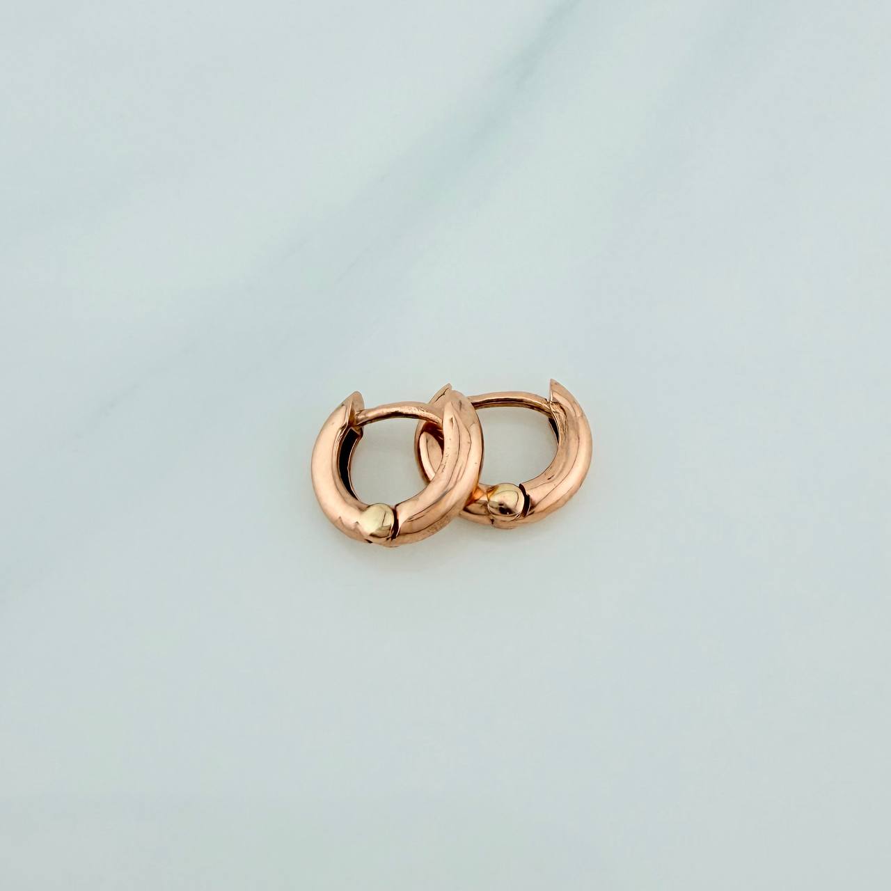 Candongas Aro Liso 1.5gr / 0.8cm / Oro Rosa 18K &