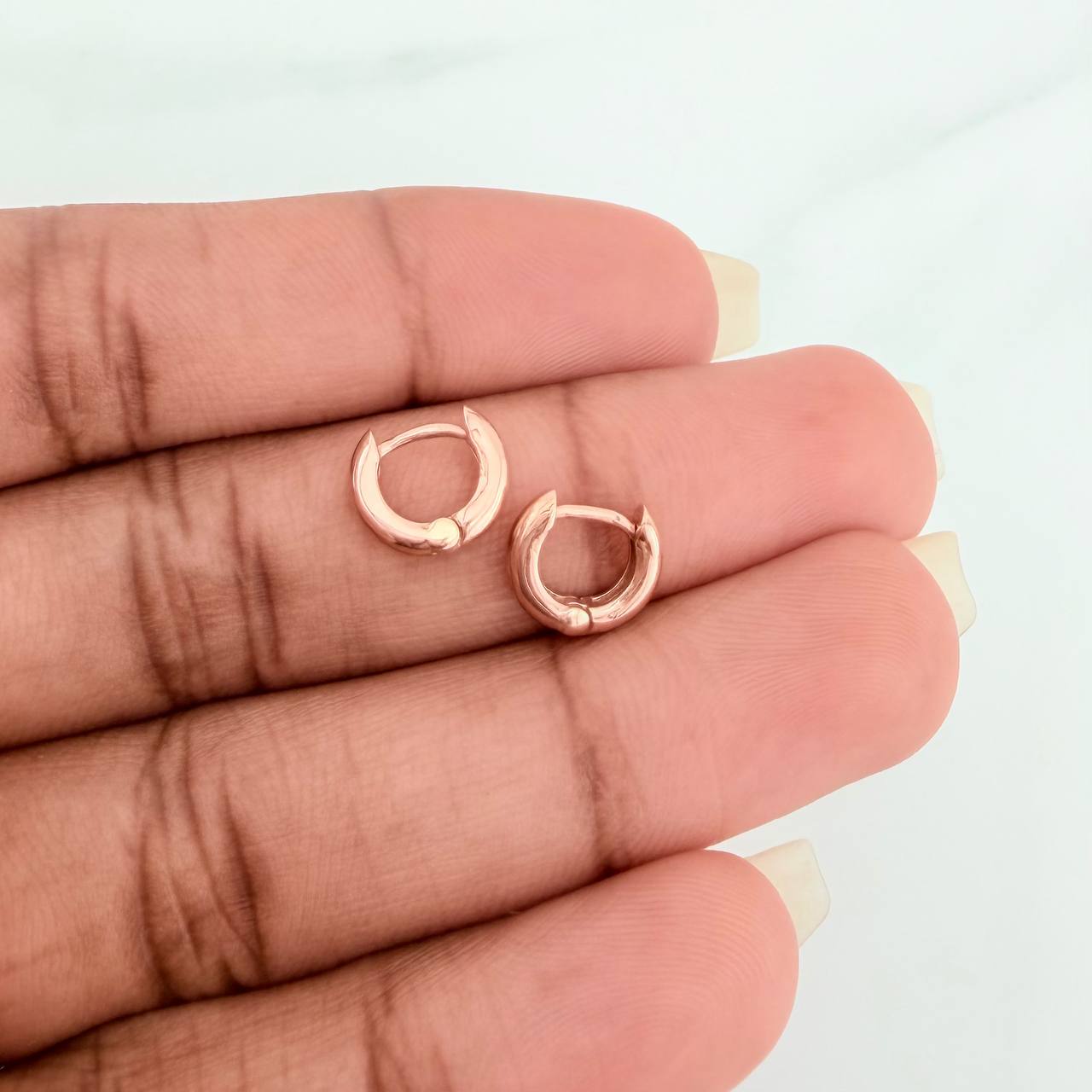 Candongas Aro Liso 1.35gr / 0.8cm / Oro Rosa 18K %