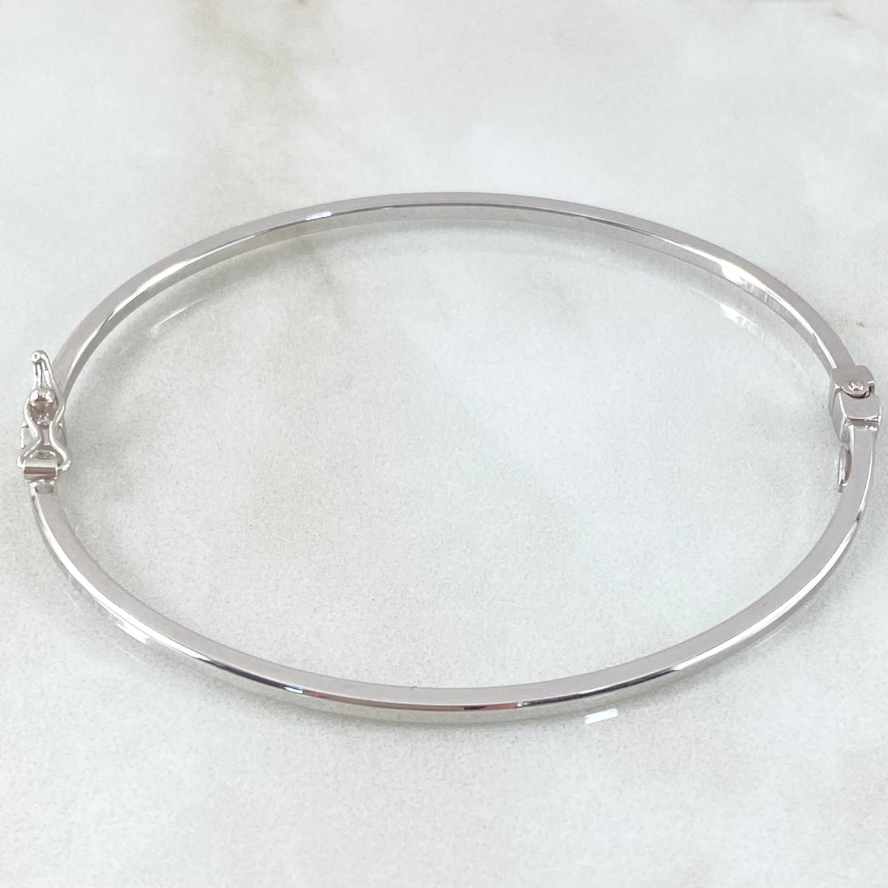 Pulso Aro Liso 4gr / 20cm / 3mm Oro Blanco +4 18K ©
