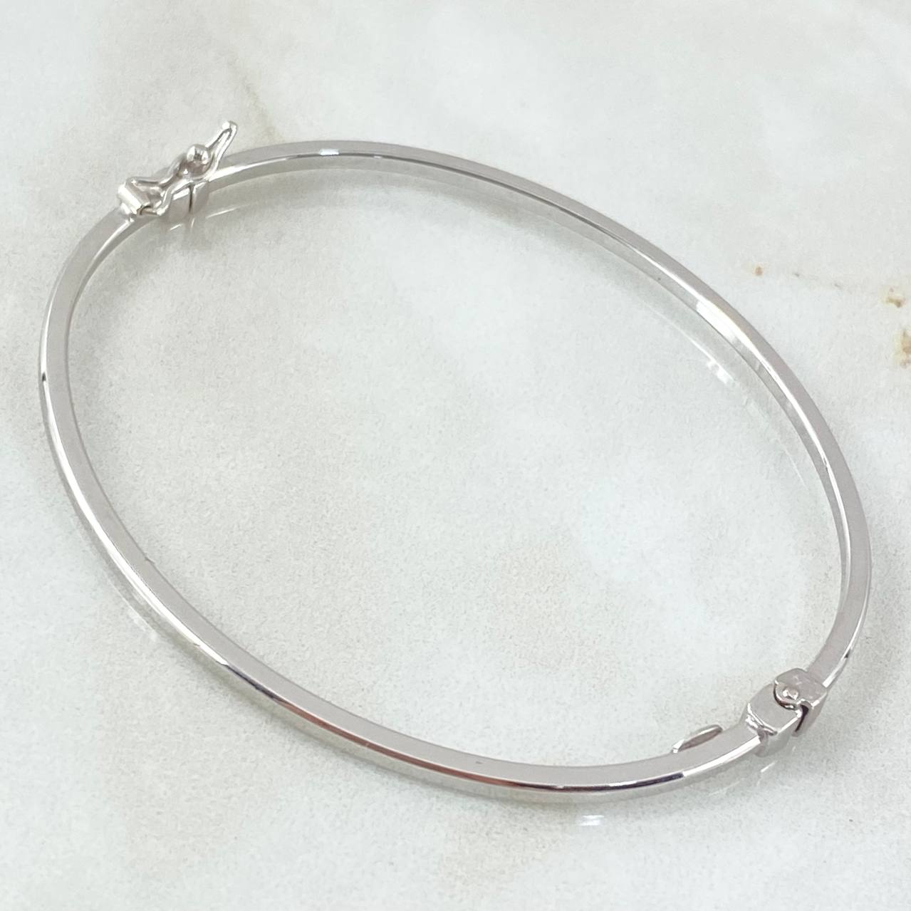 Pulso Aro Liso 4gr / 20cm / 3mm Oro Blanco +4 18K ©