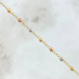 Pulso Espiga Militar 2.2gr / 18cm / 3mm Diamantado Tres Oros 18K ©