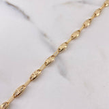 Pulso Rustico Eslabon 5.3gr / 21.5cm / 4.2mm Diamantado Oro Amarillo 18K &