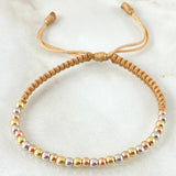 Pulsera Café Bolas Lisas 1.5gr / Tres Oros 18K ©