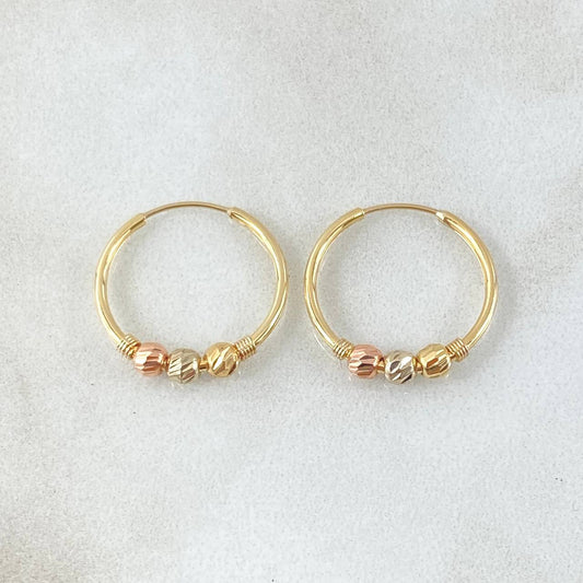 Candongas Trio 0.95gr / 1.3cm / Tres Oros 18K