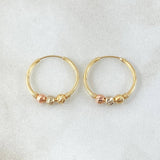 Candongas Trio Bolas 1g / 1.5cm Tres Oros 18K
