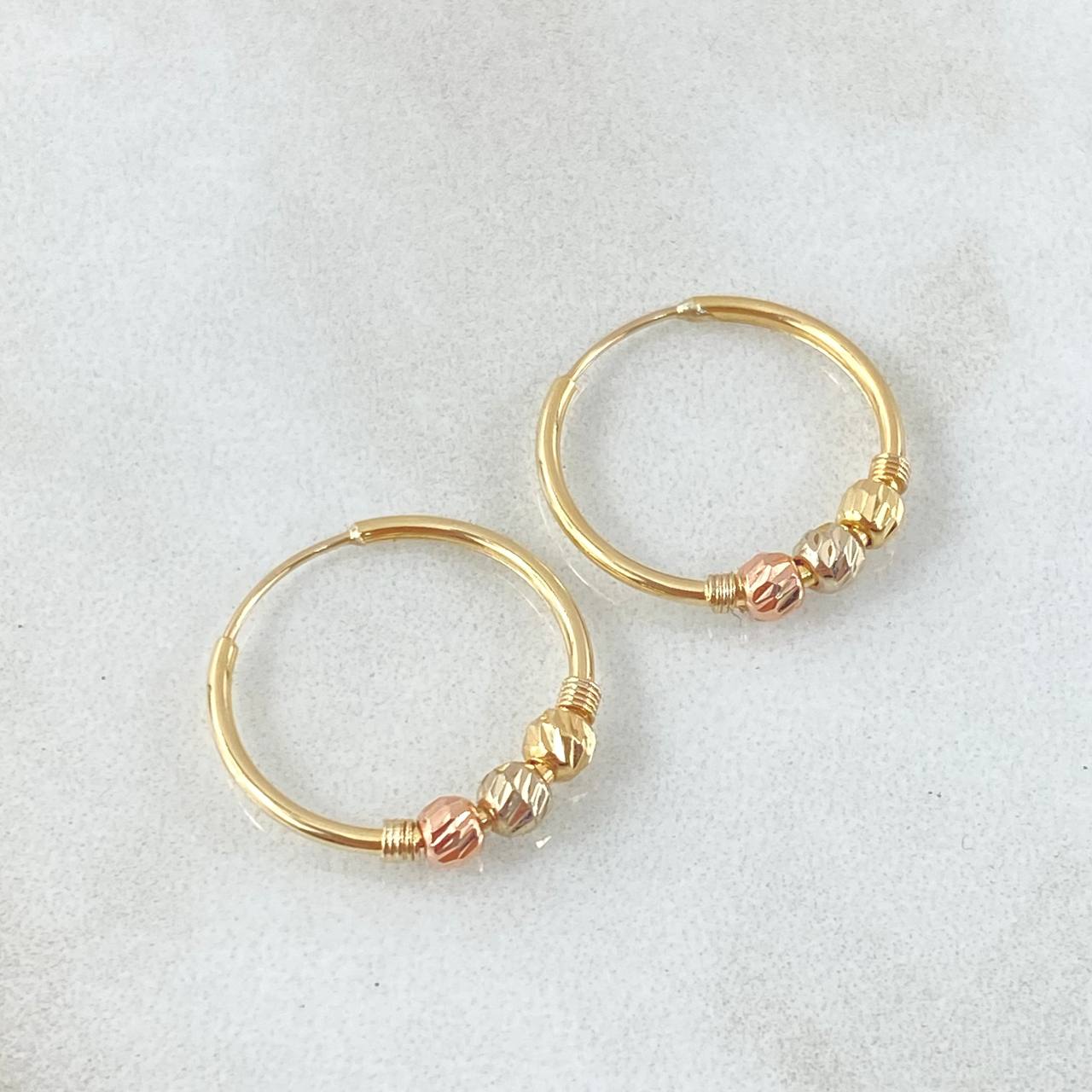 Candongas Trio 0.95gr / 1.3cm / Tres Oros 18K