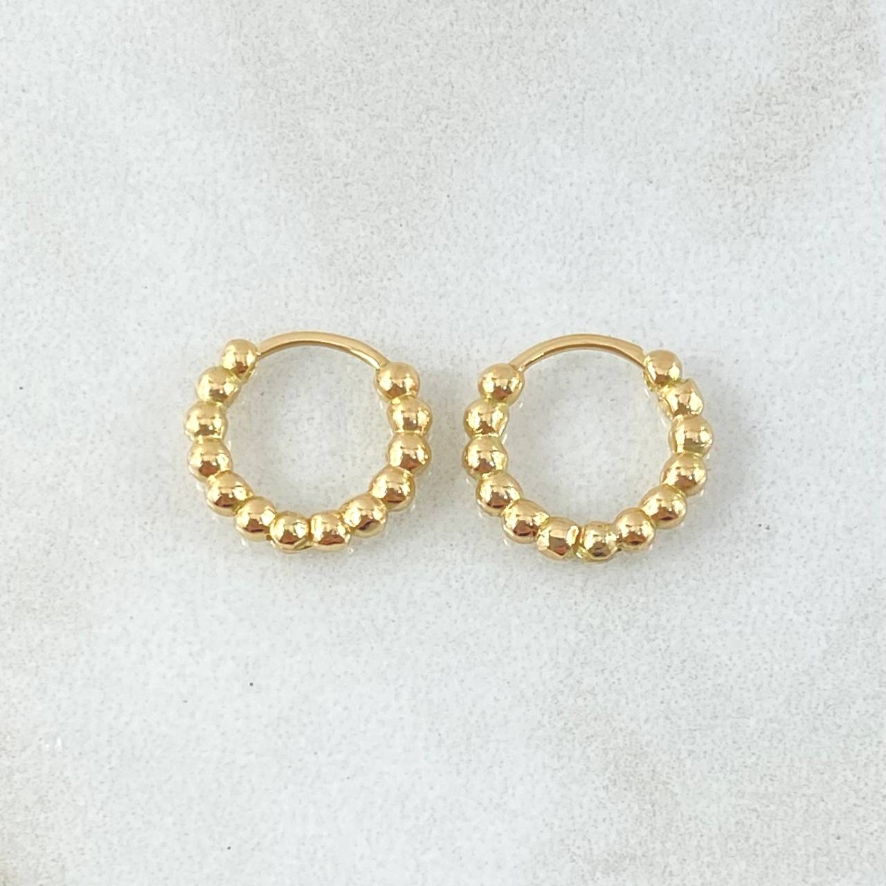 Candongas Aro Bolas 1.9gr / 1.2cm / Oro Amarillo 18K *