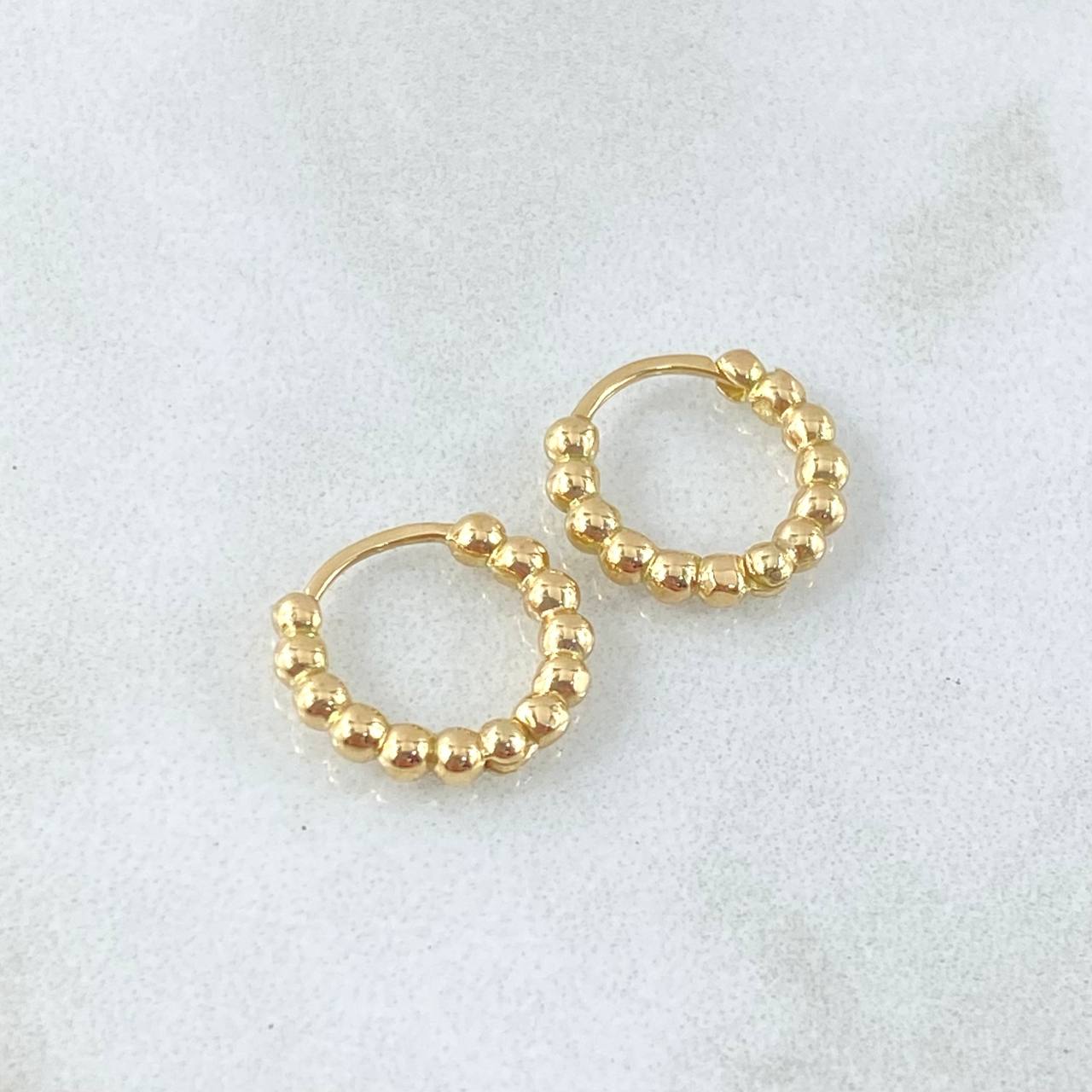Candongas Aro Bolas 1.9gr / 1.2cm / Oro Amarillo 18K *
