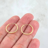 Candongas Aro Rayado 0.65gr / 1.5cm / Oro Amarillo 18K *