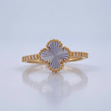 Anillo Trebol 2.15gr / T6 1/4 / Dos Oros Amarillo Blanco Nac.Esp. 18K &