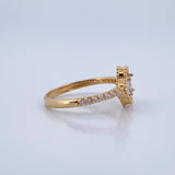Anillo Trebol 2.15gr / T6 1/4 / Dos Oros Amarillo Blanco Nac.Esp. 18K &