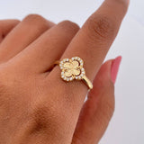 Anillo Trebol 2.4gr / T7 / Oro Amarillo Nac.Esp. 18K &