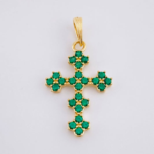 Dije Circones Verdes 1.4 g / 2.5 cm Oro Amarillo 18K