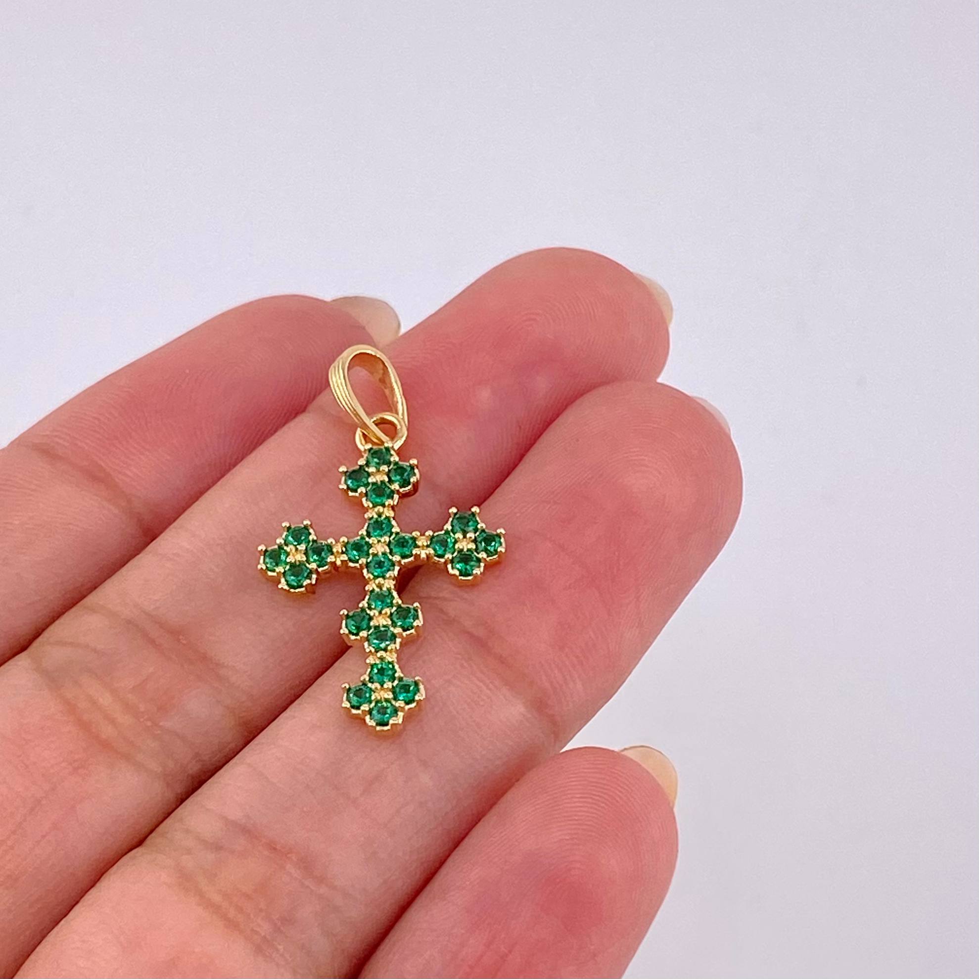 Dije Cruz Florenciana 1.65 g / 3 cm Oro Amarillo 18K