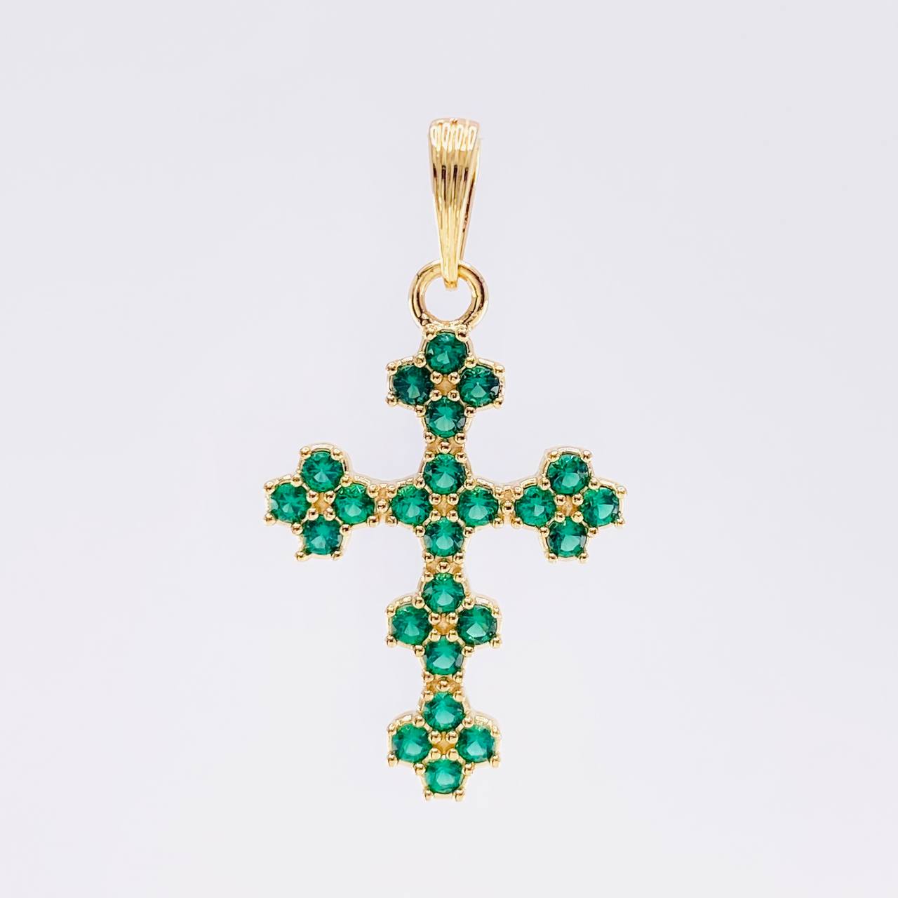 Dije Circones Verdes 1.4 g / 2.5 cm Oro Amarillo 18K