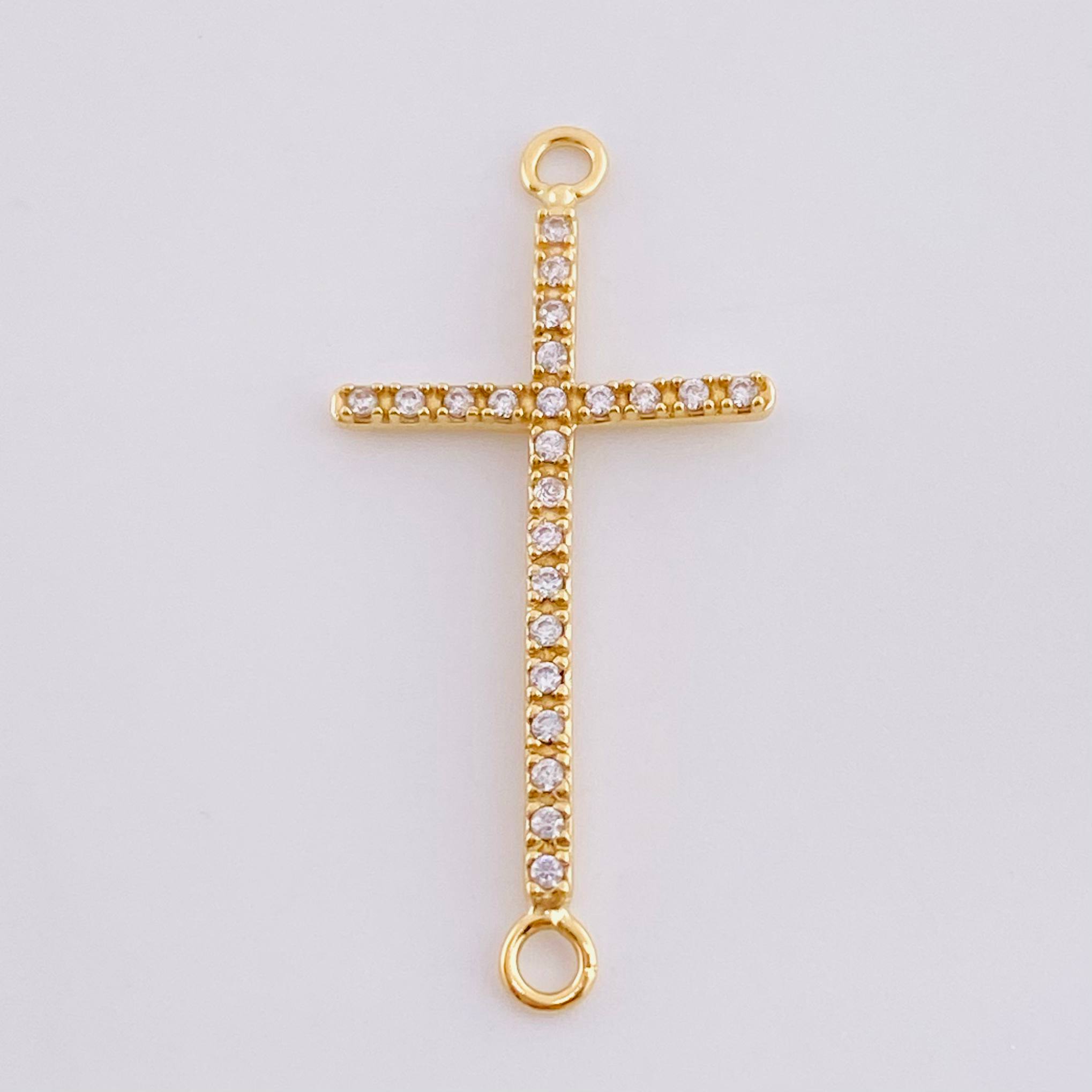 Herraje Cruz Tupida 0.75 g / 3 cm Oro Amarillo 18K