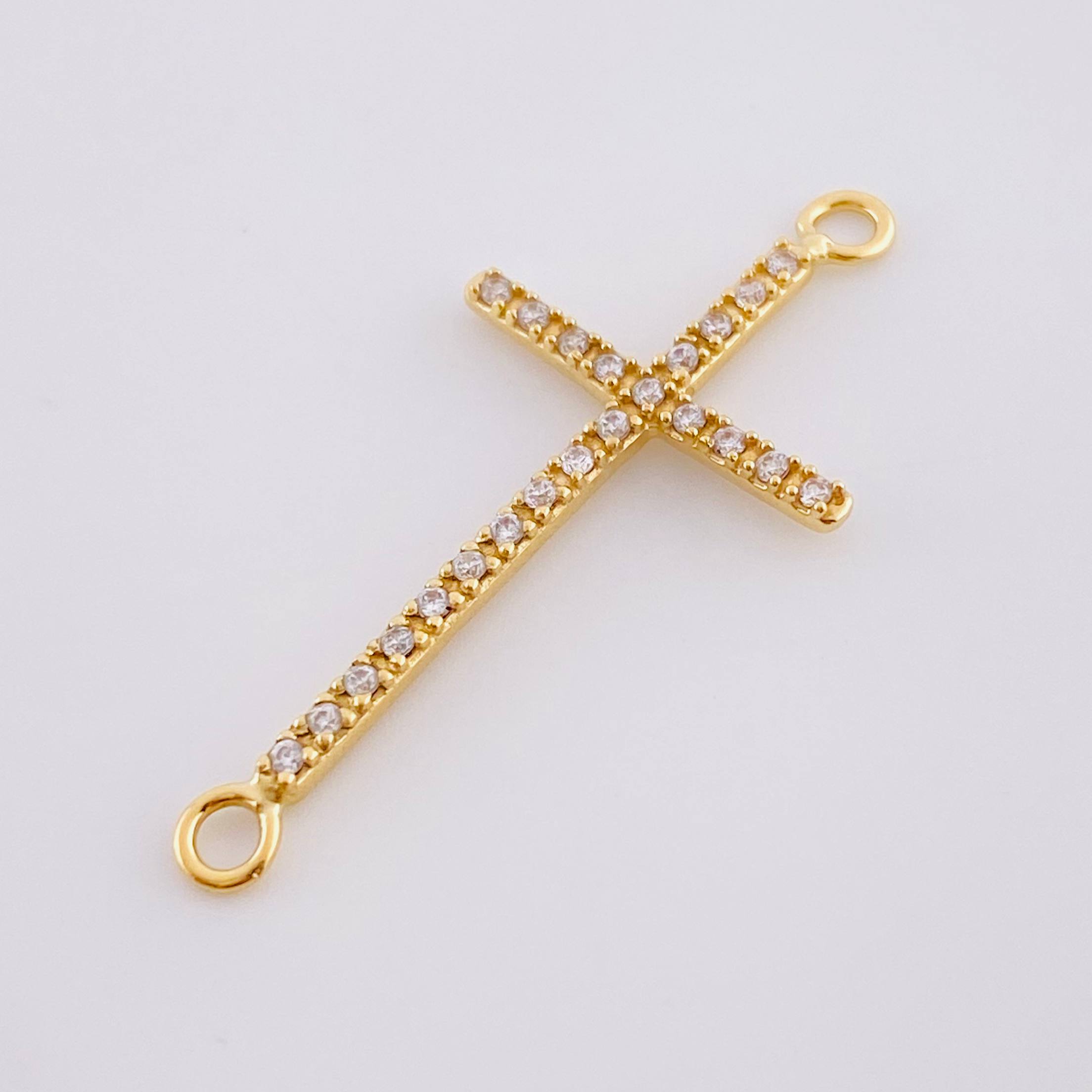 Herraje Cruz Tupida 0.75 g / 3 cm Oro Amarillo 18K